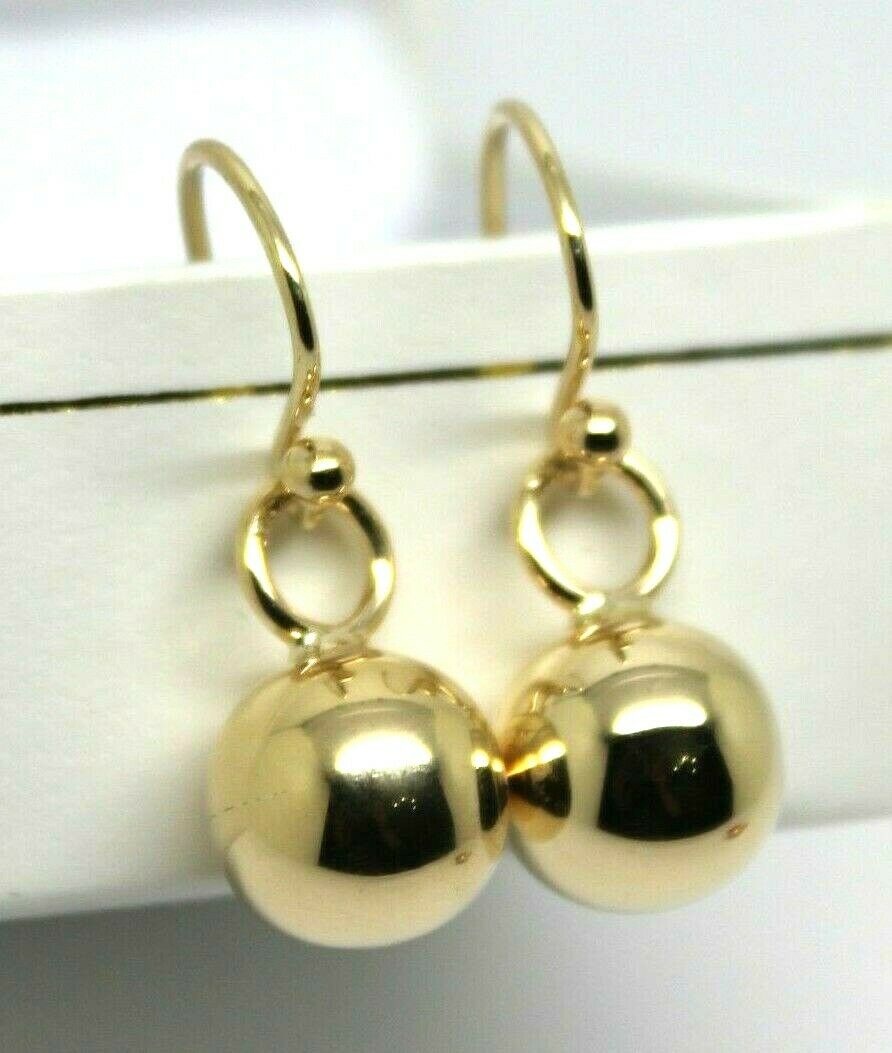 Kaedesigns New 9ct Yellow, Rose or White Gold 10mm Euro Ball Drop Earrings