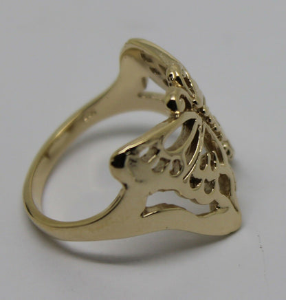 Solid 9ct White Or Rose Or Yellow Gold Large Butterfly Ring Choose Size 236