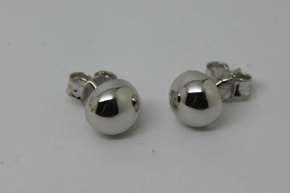 Genuine New 9ct Yellow, Rose or White Gold Euro Half 8mm Ball Stud Earrings