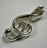 Heavy Solid 9ct Yellow or Rose or White Gold Treble Clef Music Note pendant