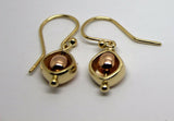 Genuine New 9k 9ct Rose & Yellow Gold Spinning Belcher Ball Earrings