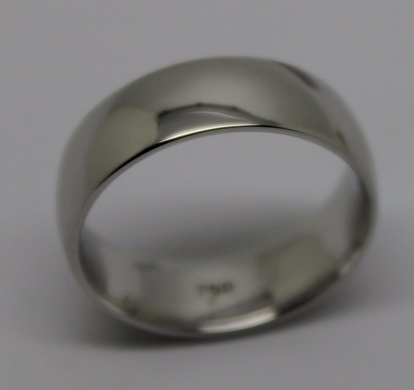 Genuine 18ct Hallmarked 750 Heavy White Gold Full Solid 7mm Wedding Band