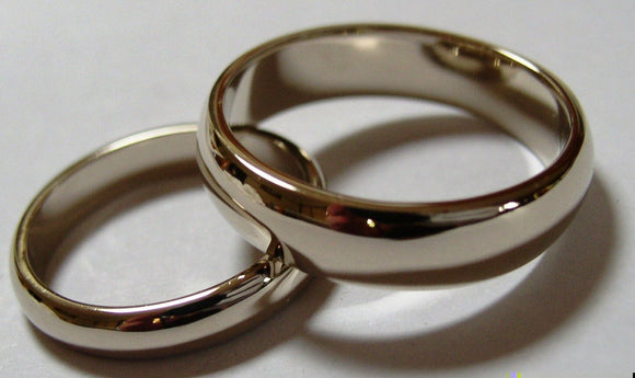 Genuine 2 Rings X Custom Made Solid 18ct White Gold Wedding Bands Rings