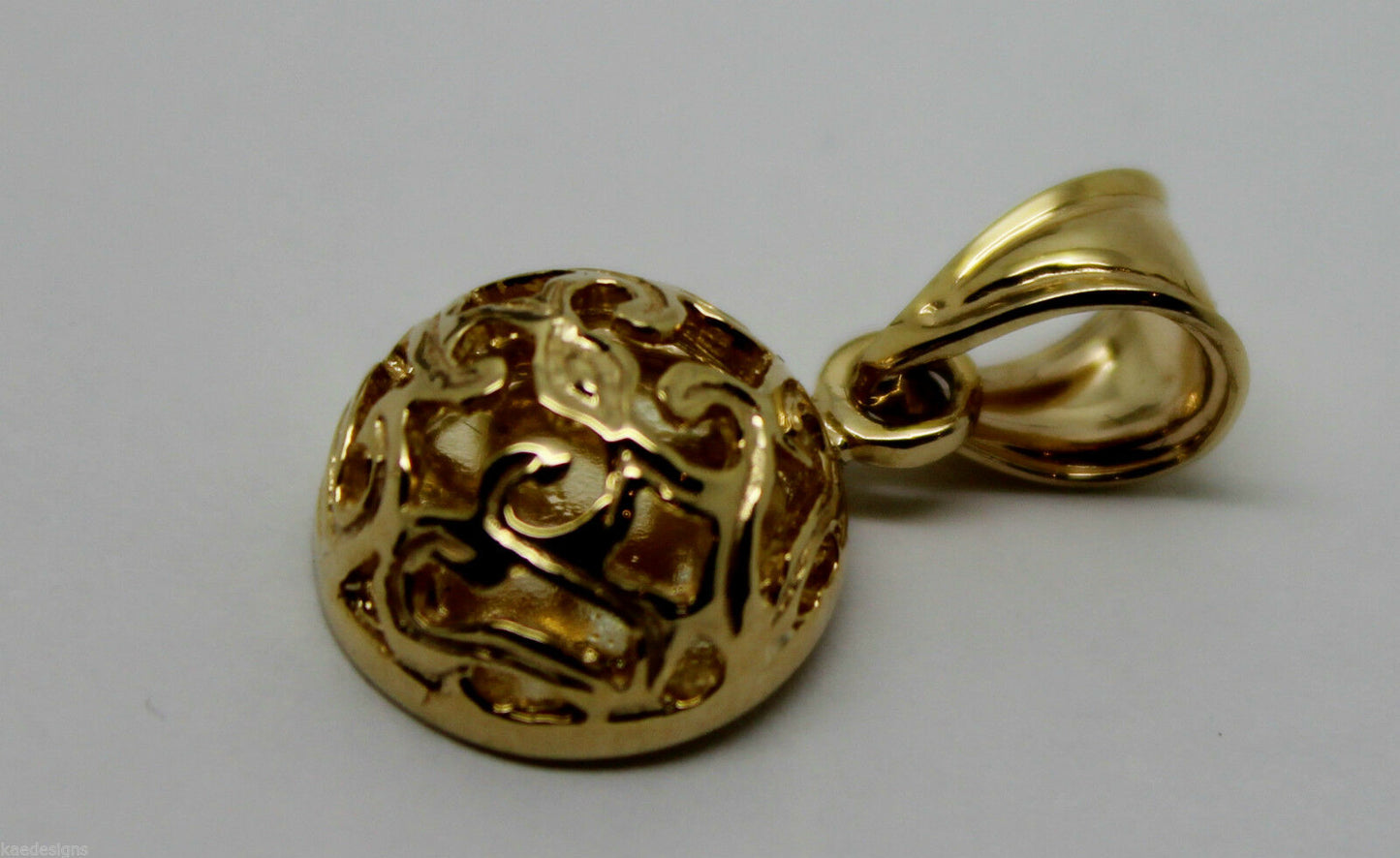 Kaedesigns, 9ct Yellow Gold or White Gold or Rose Gold Filigree Half Ball Pendant