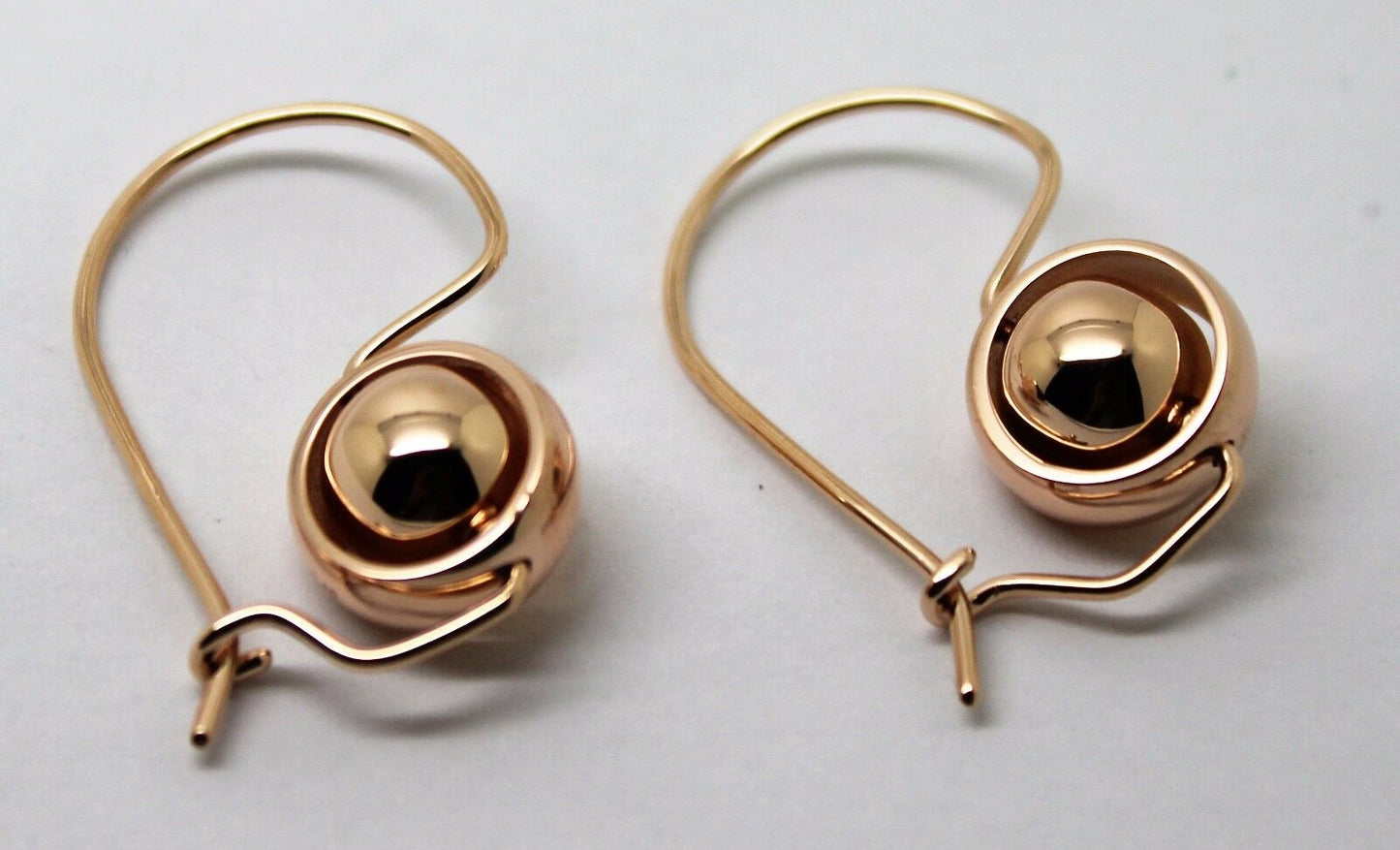 Kaedesigns New Genuine 9ct 9Kt Yellow, Rose or White Gold Spinning Belcher Ball Earrings