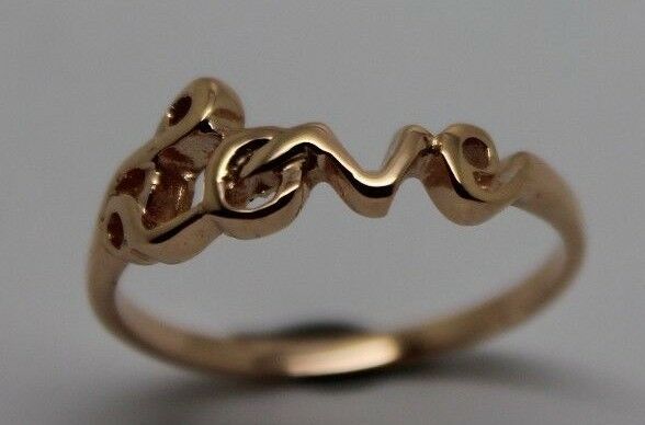 Kaedesigns New Solid 9ct 9k Yellow, Rose or White Gold Love Initial Ring