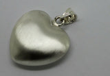 Sterling Silver Matt Finish 925 Medium Bubble Heart Pendant