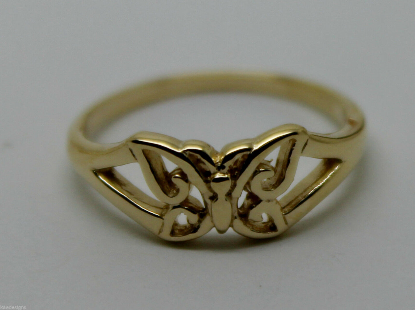 Genuine Solid 9ct 9k White Or Rose Or Yellow Gold Butterfly Ring 217 Choose Size