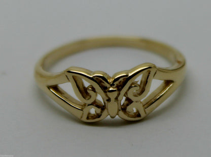 Genuine Solid 9ct 9k White Or Rose Or Yellow Gold Butterfly Ring 217 Choose Size