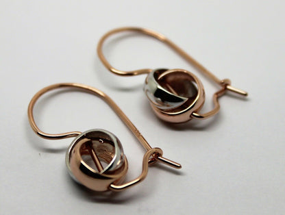 Kaedesigns Genuine 9ct 10mm Rose White Gold Belcher Spinning Earrings