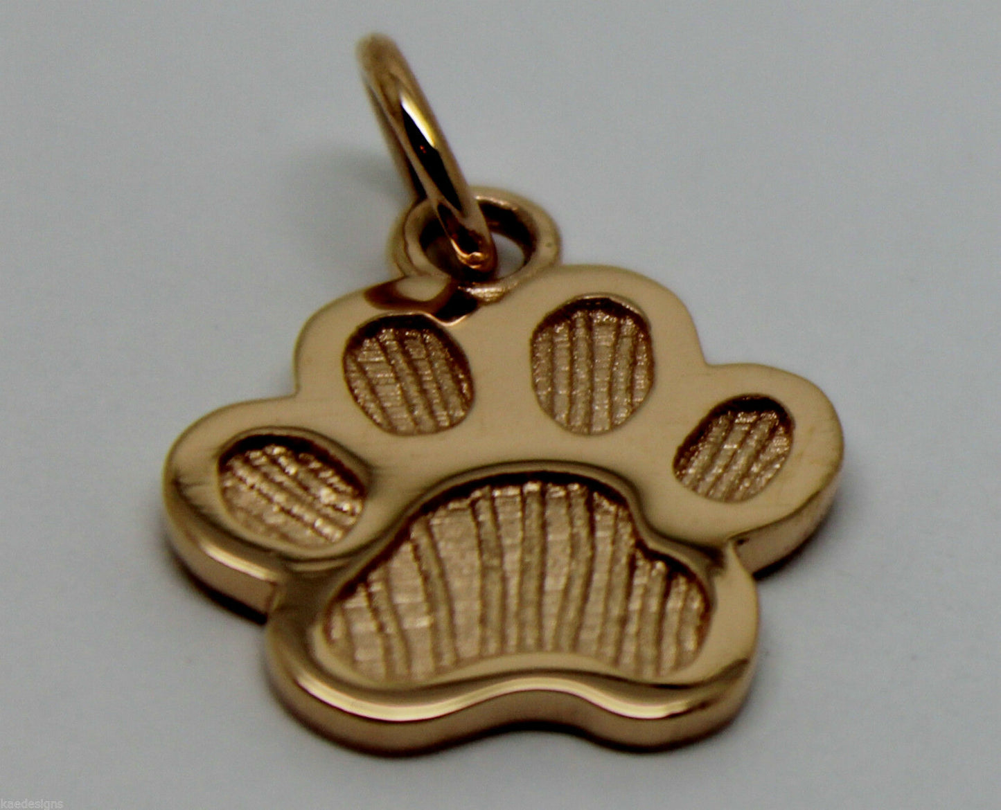 Small 9ct Yellow or Rose or White Gold Dog Animal PAW Pendant or Charm Shield