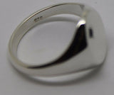 Size Q Kaedesigns Genuine Sterling Silver Oval Black Australian Sapphire Signet Ring
