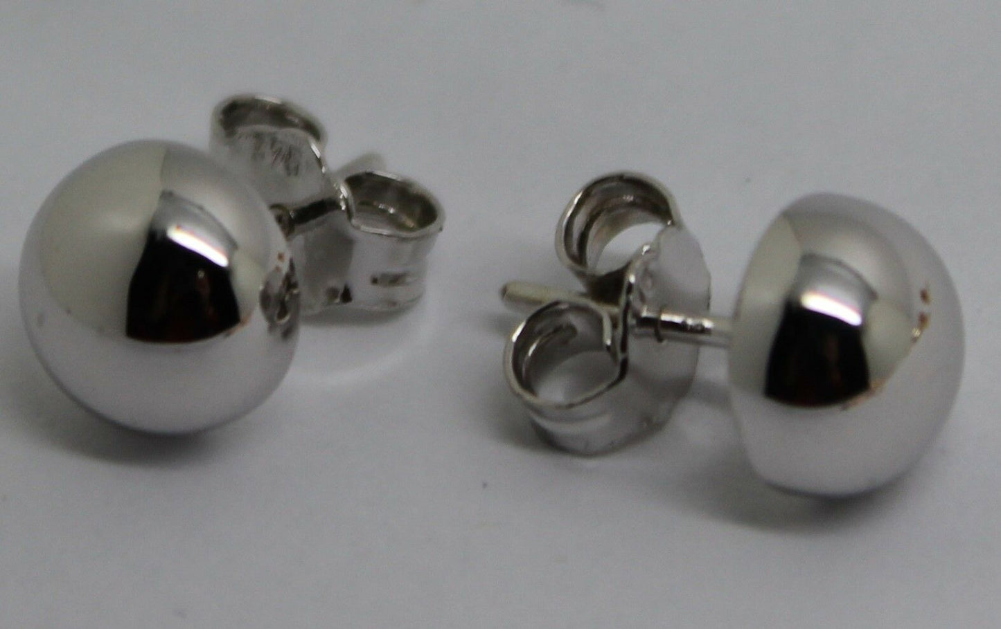 Genuine New 9ct Yellow, Rose or White Gold Euro Half 8mm Ball Stud Earrings