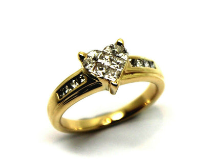 Genuine 18ct Yellow Gold Diamond 0.50 TDW Heart Ring