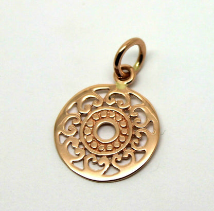 Kaedesigns Genuine New Genuine 9ct Yellow, Rose or White Gold Circle Filigree Pendant