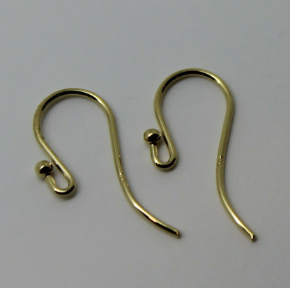 Sgp Gold Plated Yellow or Rose gold Sterling Silver Shepherd Hooks For Earrings