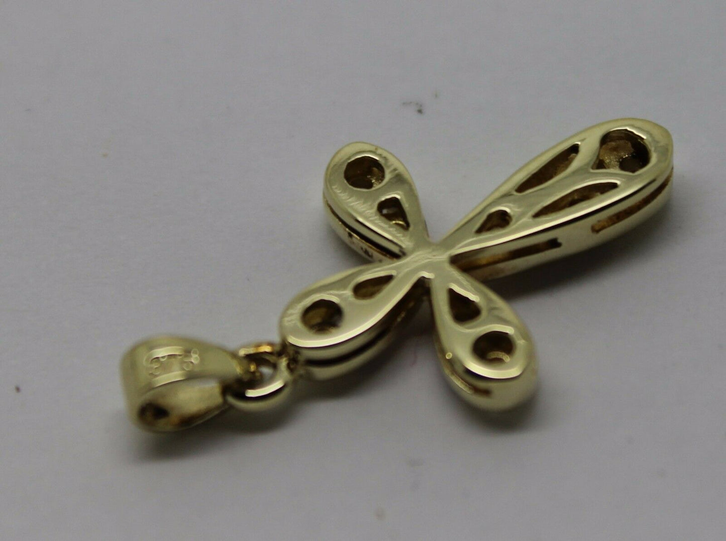 Genuine 9ct Hallmarked 375 Yellow Gold Cubic Cross Pendant