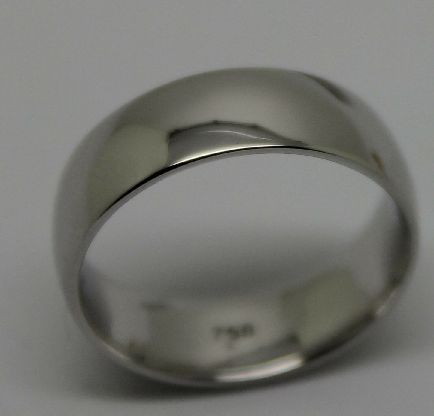 Genuine 18ct Hallmarked 750 Heavy White Gold Full Solid 7mm Wedding Band