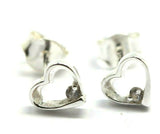 Sterling Silver Small Cubic Zirconia Open Heart Earrings