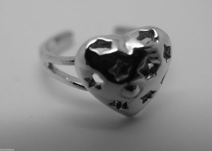 Kaedesigns Genuine New Solid 925 Sterling Silver Heart Star Toe Ring 232