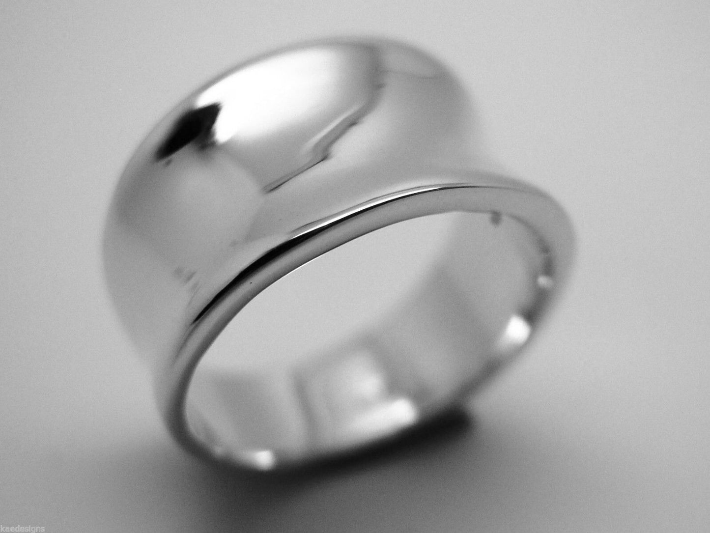 Kaedesigns, New Genuine Full Solid Sterling Silver Concave Dome Ring 250