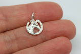 Genuine Sterling Silver Small Horsehead in Horseshoe Pendant or Charm
