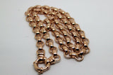 Genuine 9ct Rose Gold 375,Solid Heavy Oval Belcher Necklace Chain 60grams 60cm
