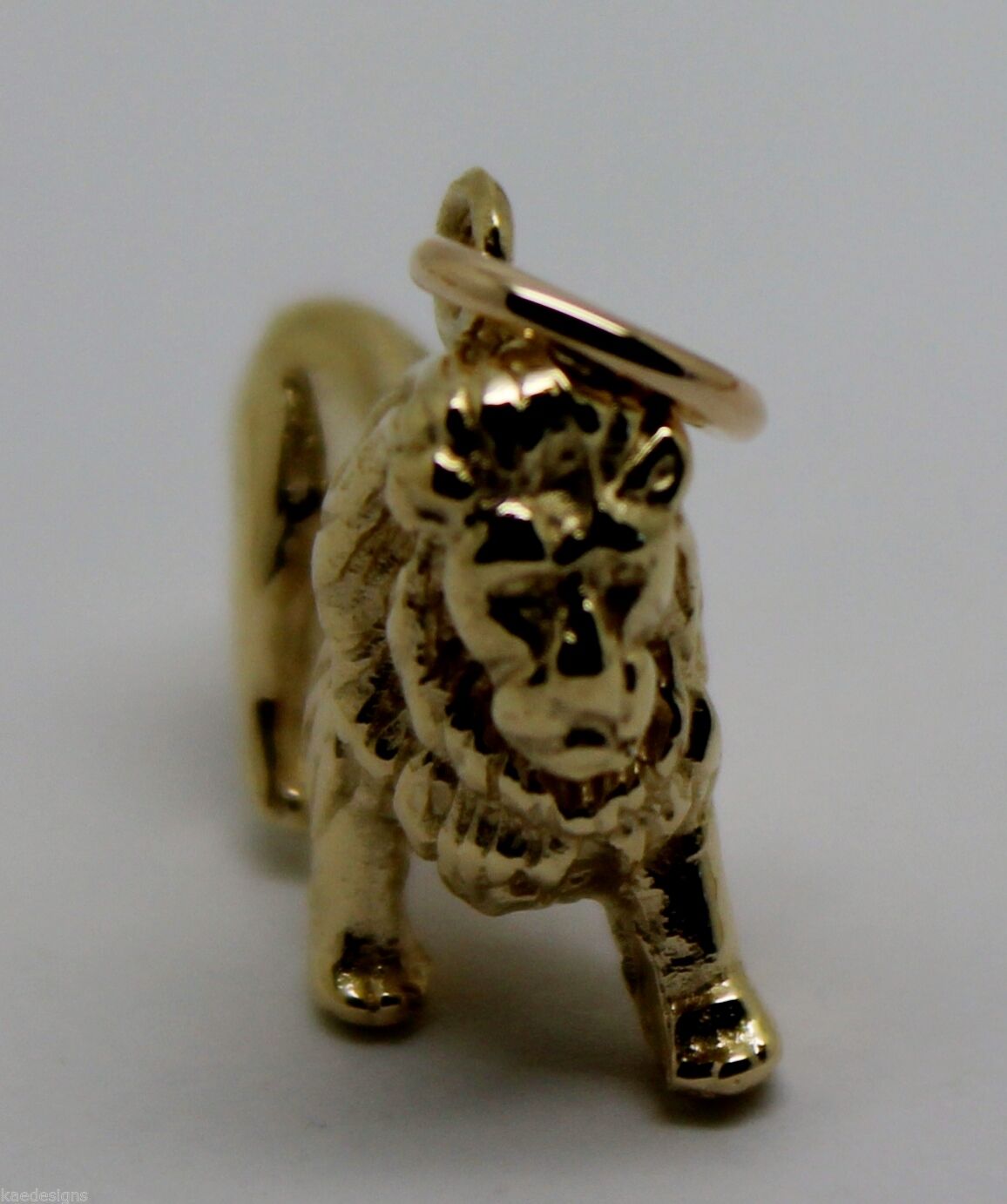 Kaedesigns, Heavy 3D 9ct Yellow Or Rose Or White Gold Lion Charm Or Pendant