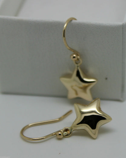 Kaedesigns, 9ct Yellow Or White Or Rose Gold Bubble Drop Star Hook Earrings