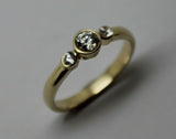 Kaedesigns, Genuine 9ct 9kt Size O Yellow, Rose or White Gold Trilogy & Cubic Zirconia Ring