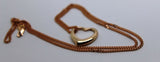 New 9ct 9kt Rose Gold / 375 Belcher Chain Necklace 44cm + Heart Pendant