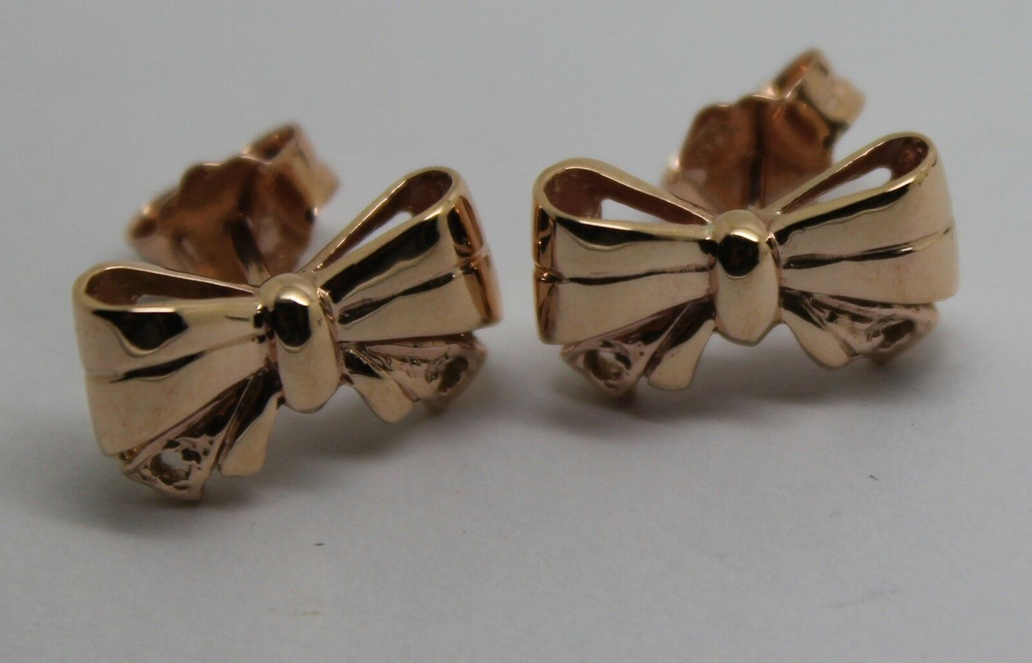 Genuine 9ct Rose Gold Butterfly Stud Earrings Set With Gemstone Of Your Choice