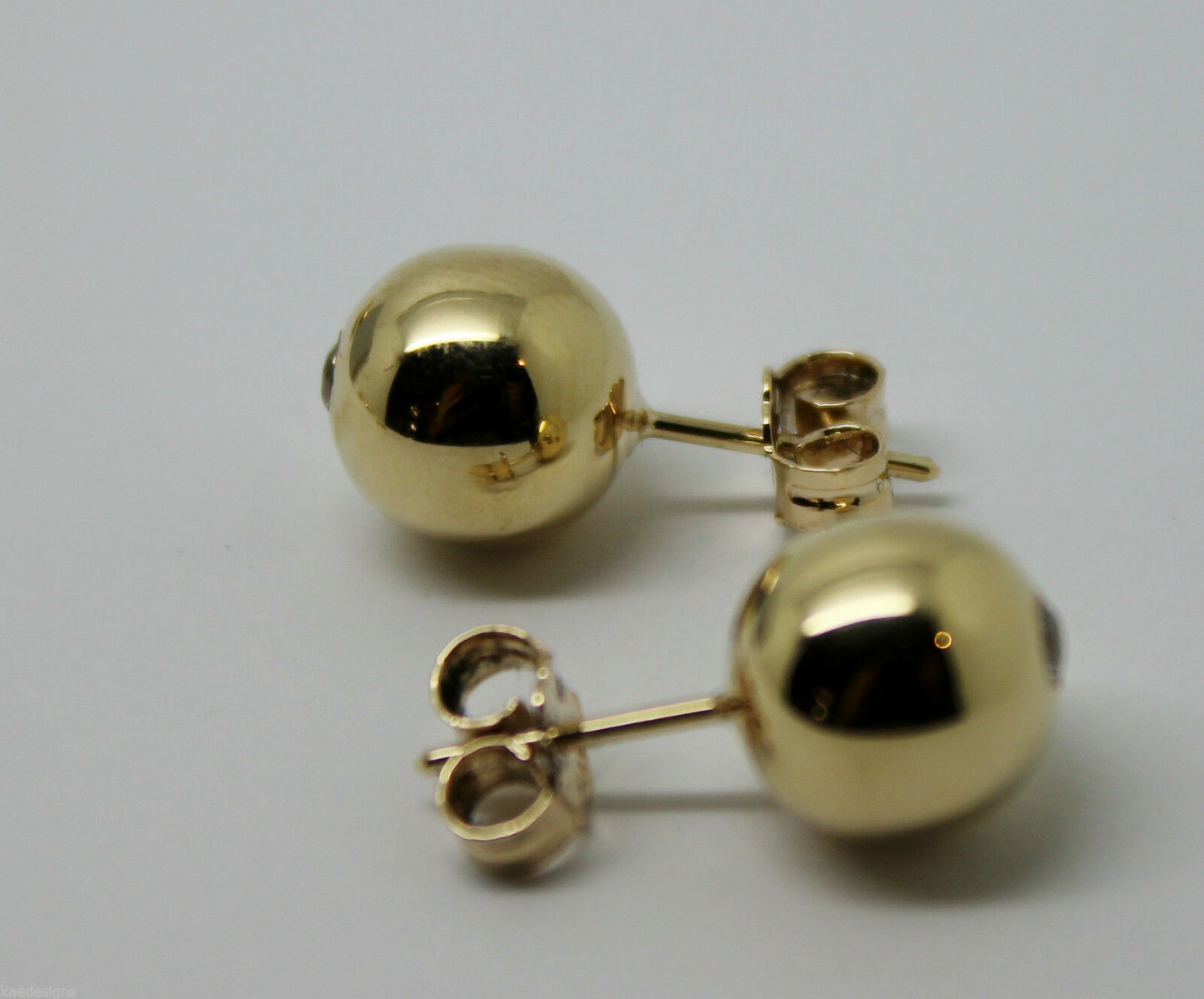 Kaedesigns, 9ct 9k Yellow or White or Rose Gold 10mm ball Stud Diamond Drop Earrings