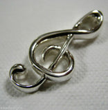 Heavy Solid 9ct Yellow or Rose or White Gold Treble Clef Music Note pendant