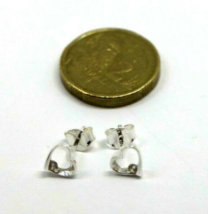 Sterling Silver Small Cubic Zirconia Open Heart Earrings