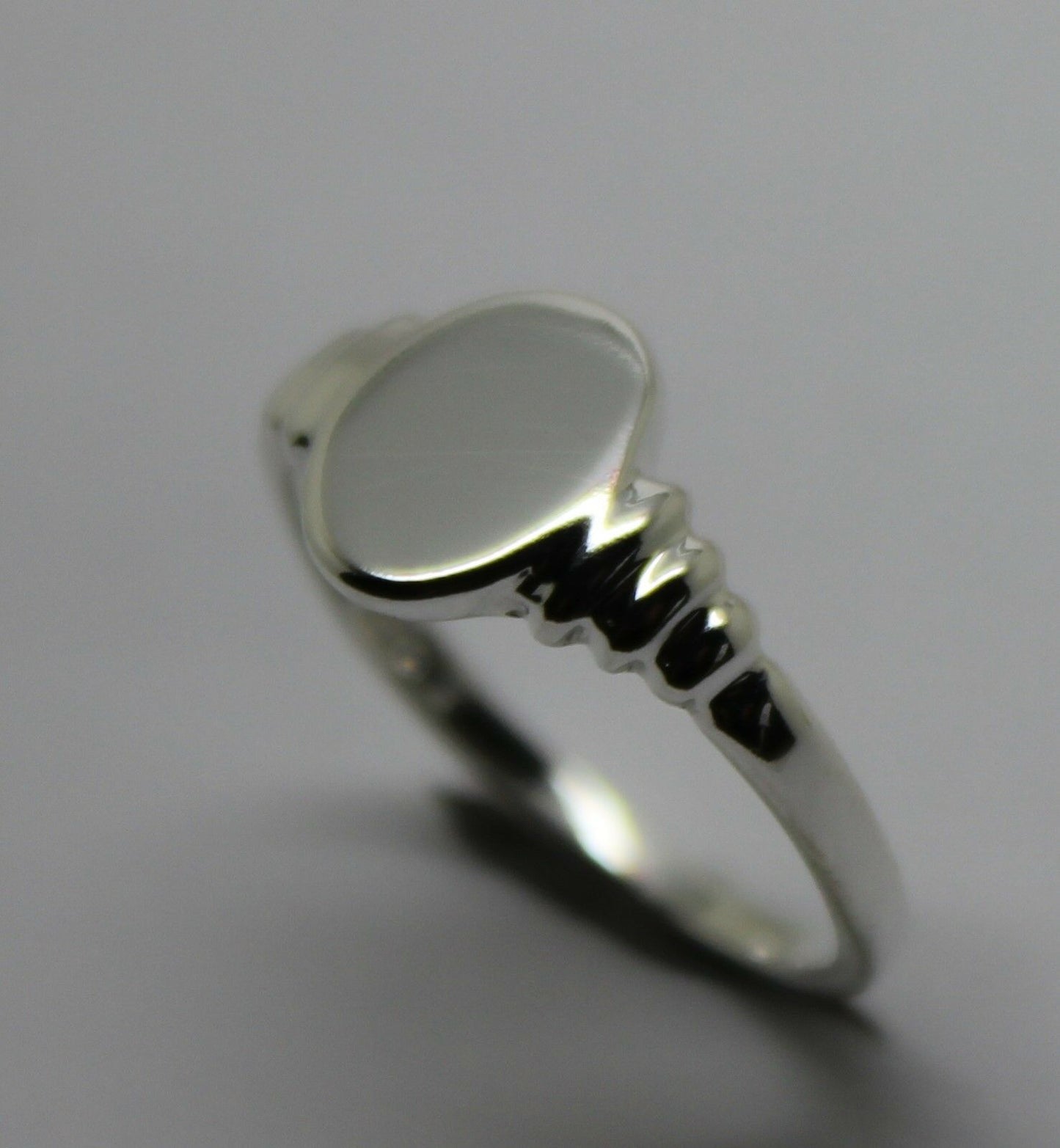 Small New Sterling Silver Oval Signet Ring Size M 1/2