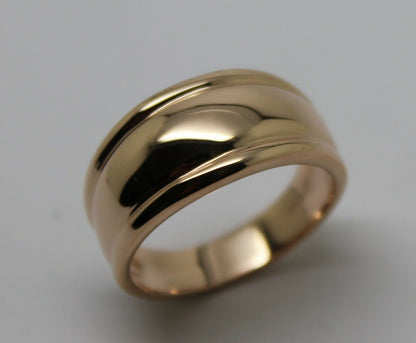 Genuine 9ct 9kt 375 Full Solid Yellow, Rose or White Gold Thick Dome Ring 10mm Wide Size N / 6.5