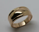 Genuine 9ct 9kt 375 Full Solid Yellow, Rose or White Gold Thick Dome Ring 10mm Wide Size N / 6.5