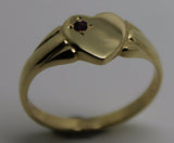 Size J, 9ct Yellow, Rose or White  Gold Amethyst February Birthstone Signet Ring