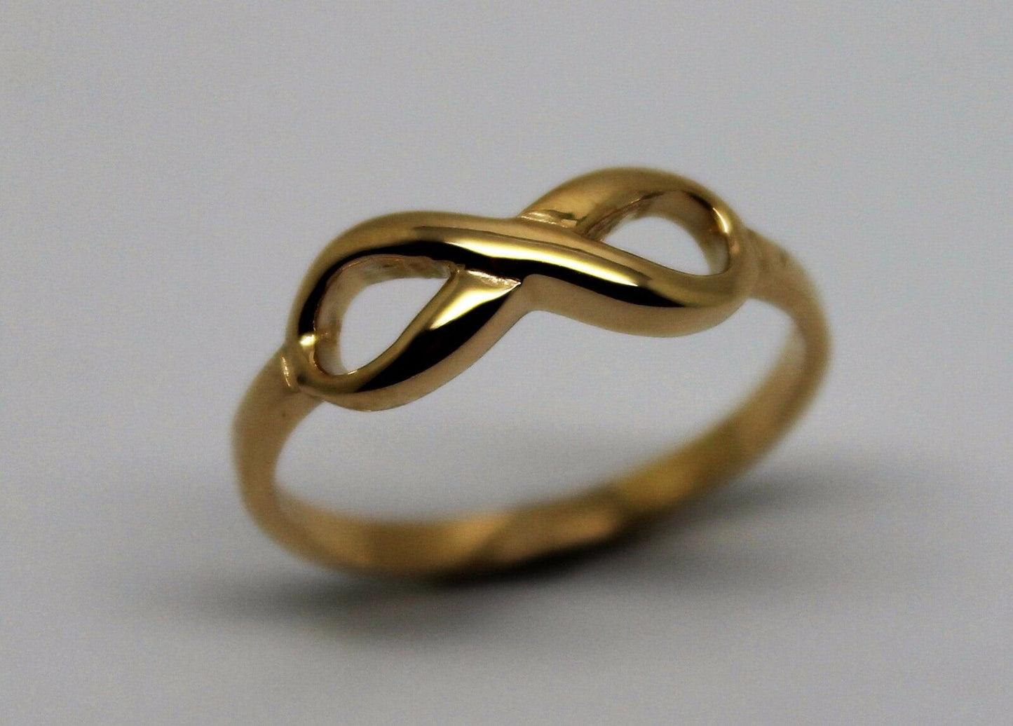 Genuine New 9ct Yellow, Rose or White Gold Solid Infinity Ring Size J