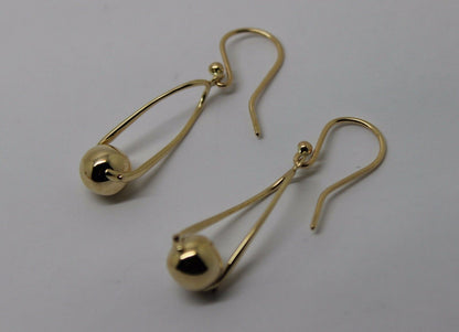 Kaedesigns, 9ct Yellow Or White Or Rose Gold  Hook Gold 8mm Ball Drop Earring