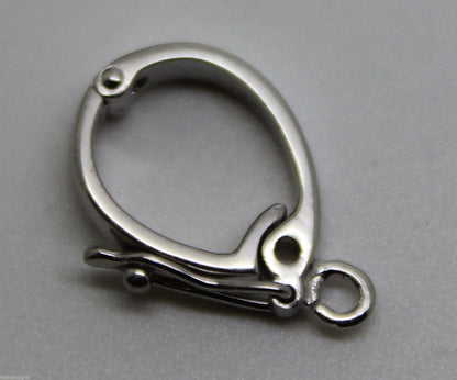 Sterling Silver 925 15mm Enhancer Bail Clasp jump ring & safety latch