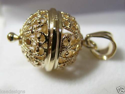 Kaedesigns New 9ct Yellow Or Rose Or White Gold 16mm Filigree Ball Pendant