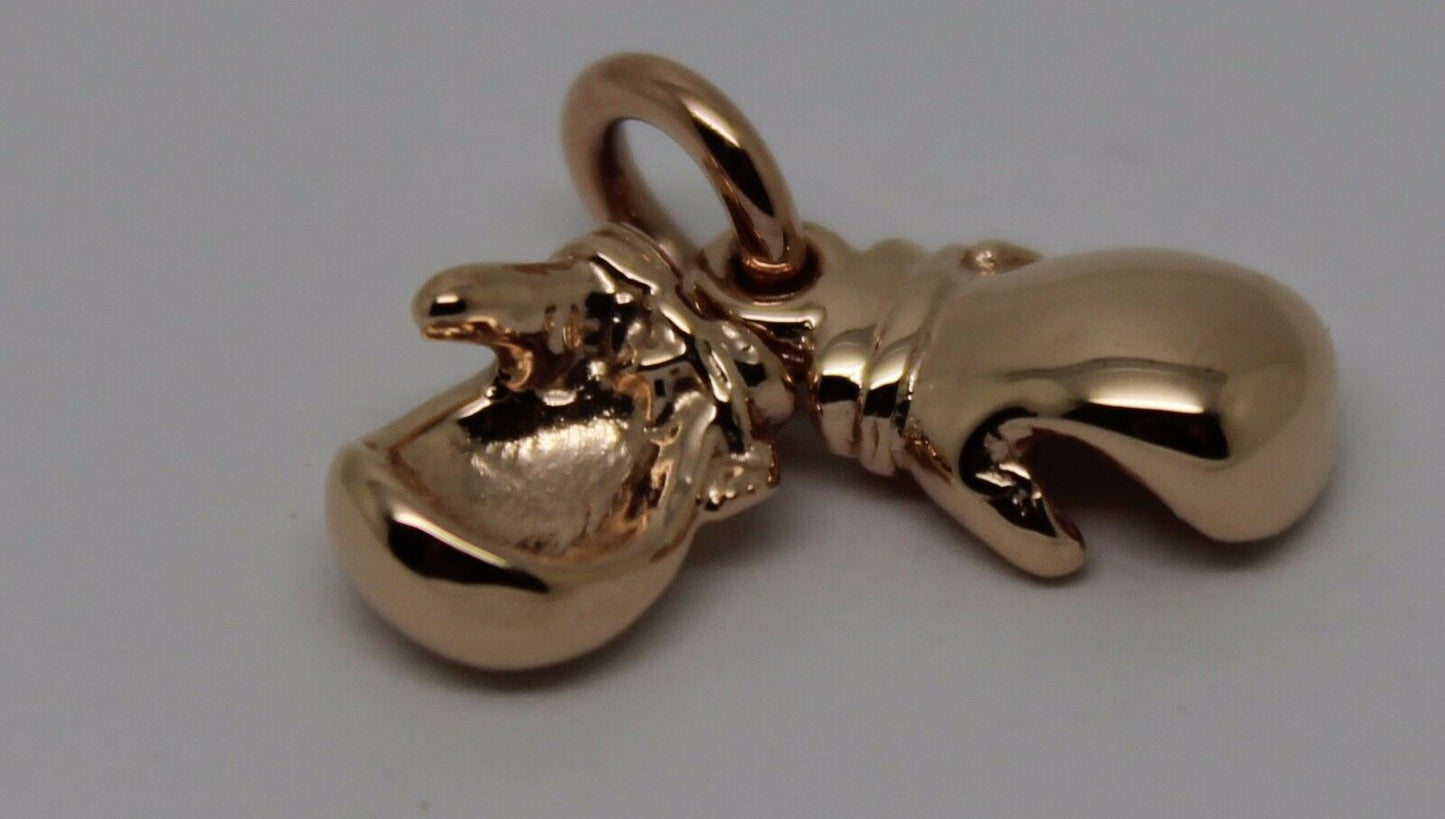 Solid 9ct Yellow or Rose or White Gold Small 2 x Boxing Gloves Pendant 1 PAIR