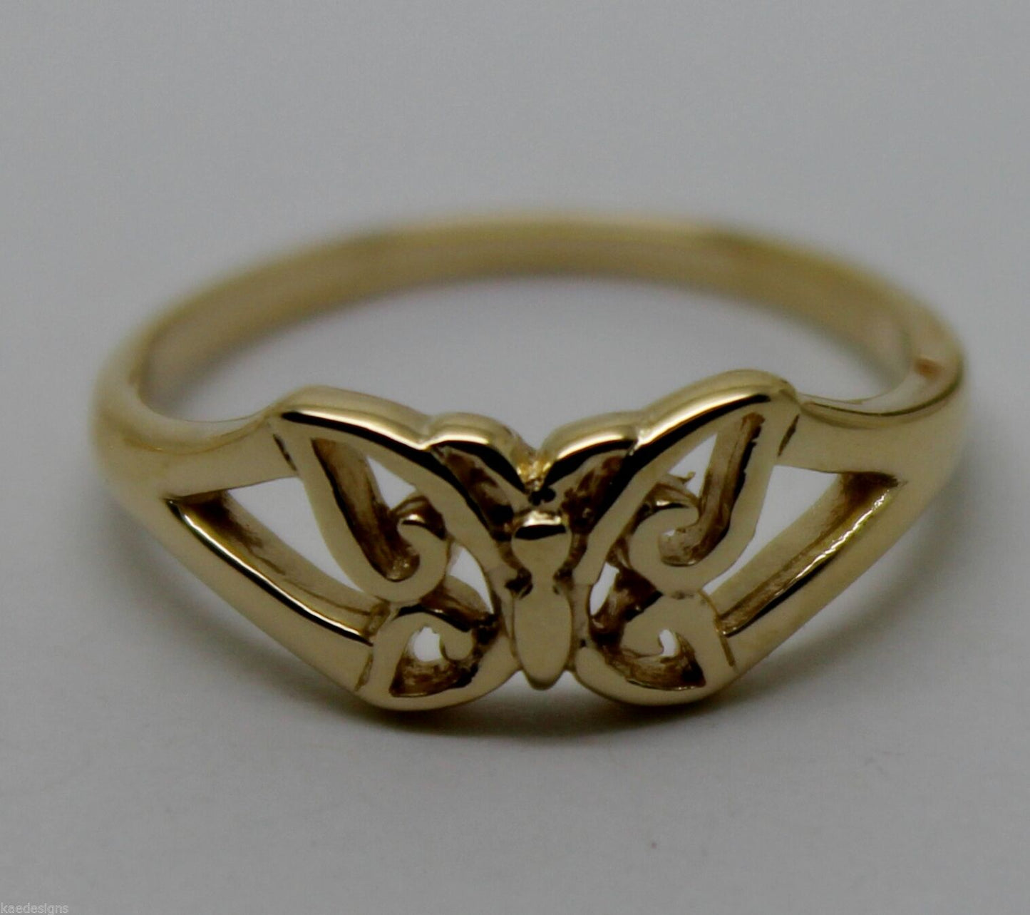 Genuine Solid 9ct 9k White Or Rose Or Yellow Gold Butterfly Ring 217 Choose Size