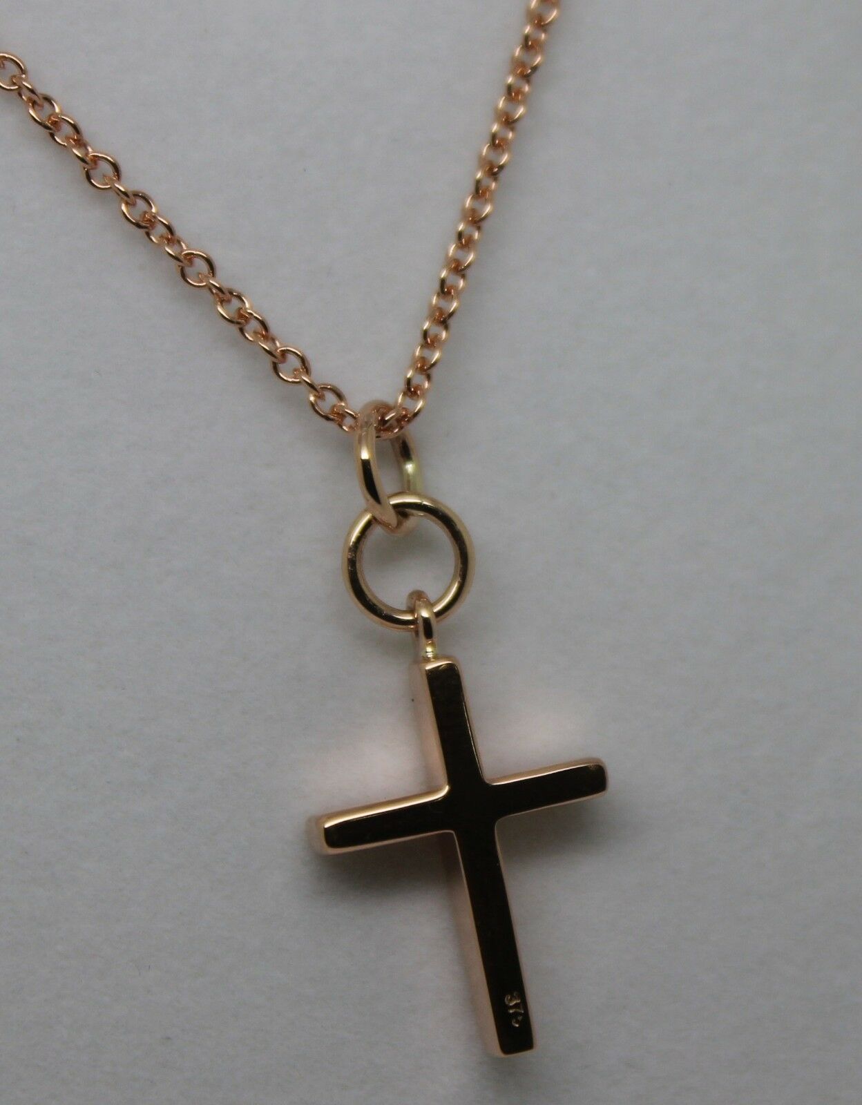 Kaedesigns, Genuine Solid Thin 9ct 9K Yellow, Rose or White Gold Plain Cross Pendant Double Bail