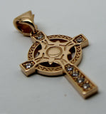Kaedesigns, 9ct Yellow Or Rose Or White Gold Celtic Cross Pendant With Stones