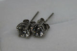 Genuine 9ct White Gold Claw-set Round 5.5mm Stud Earrings