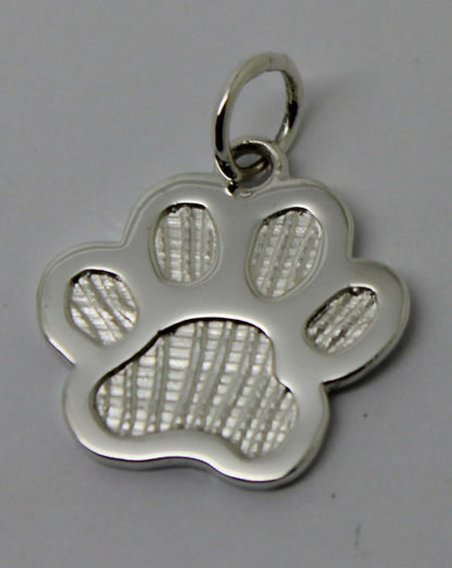 Small Genuine Sterling Silver Dog Animal Paw Print Pendant