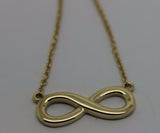 Kaedesigns, New 9ct 375 Solid Yellow Gold Infinity Long 56cm Belcher Necklace
